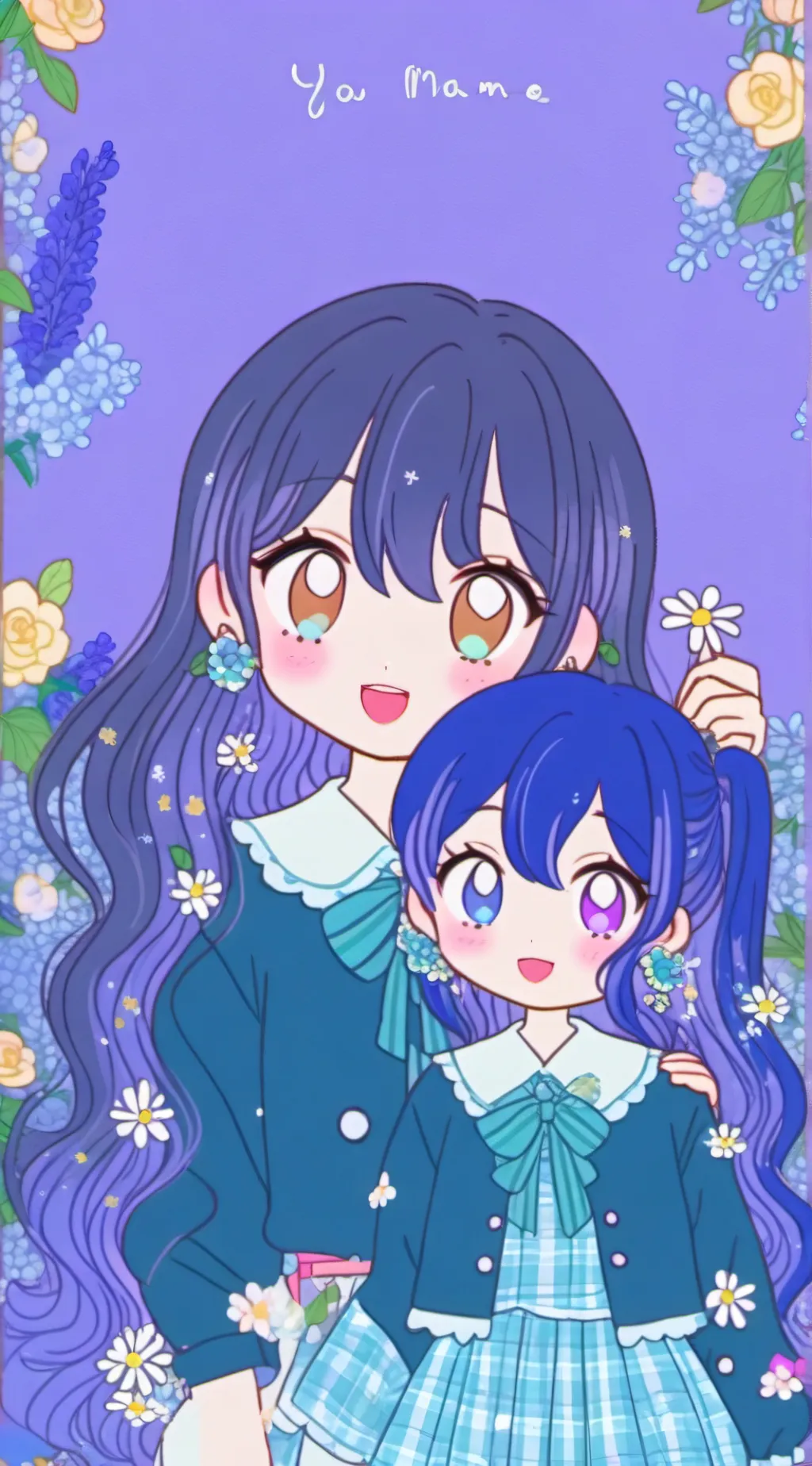 ai character: Lily and Roxy  background