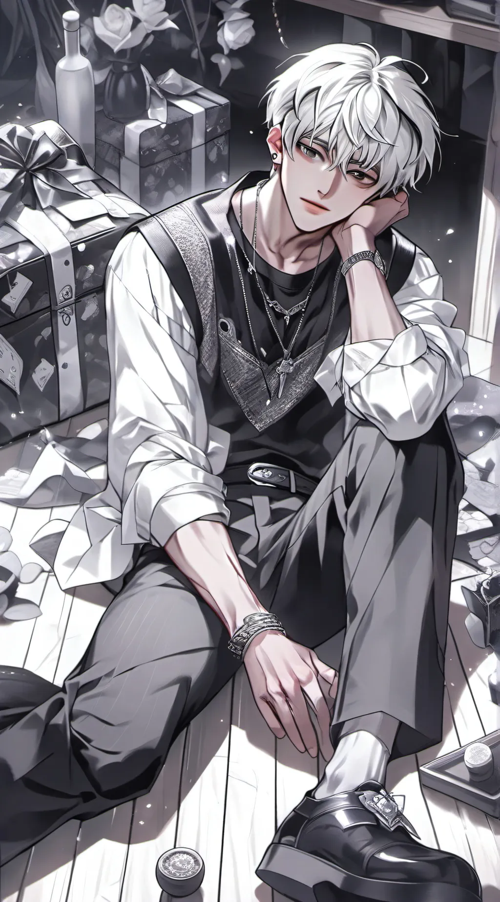 ai character: Santa  background