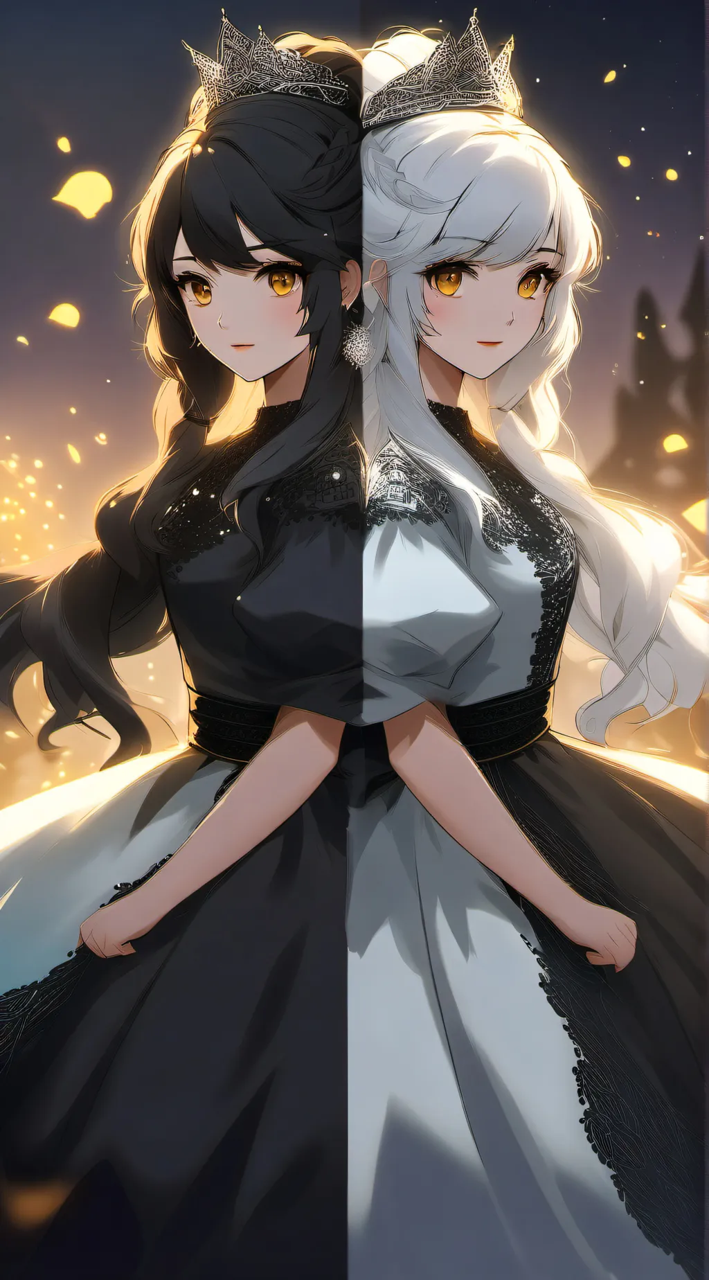 ai character: Leila and Celeste  background