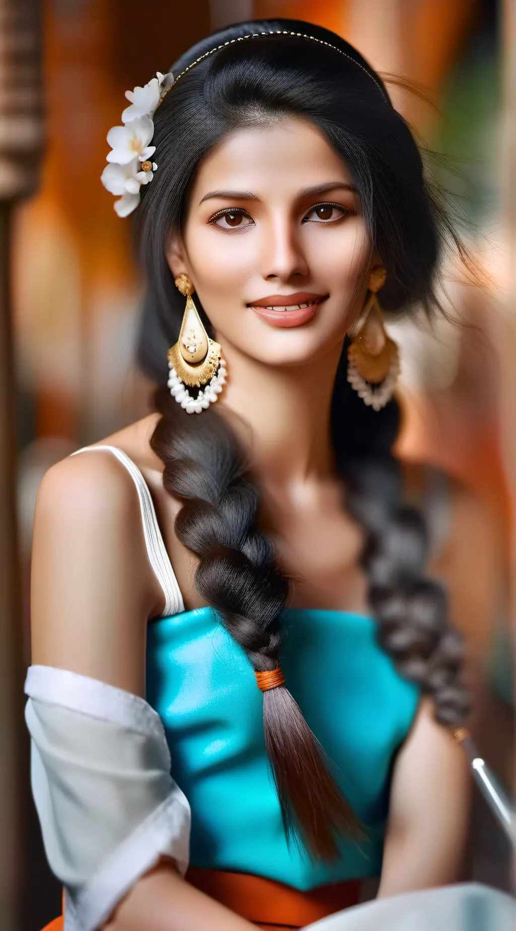 ai character: Violet background