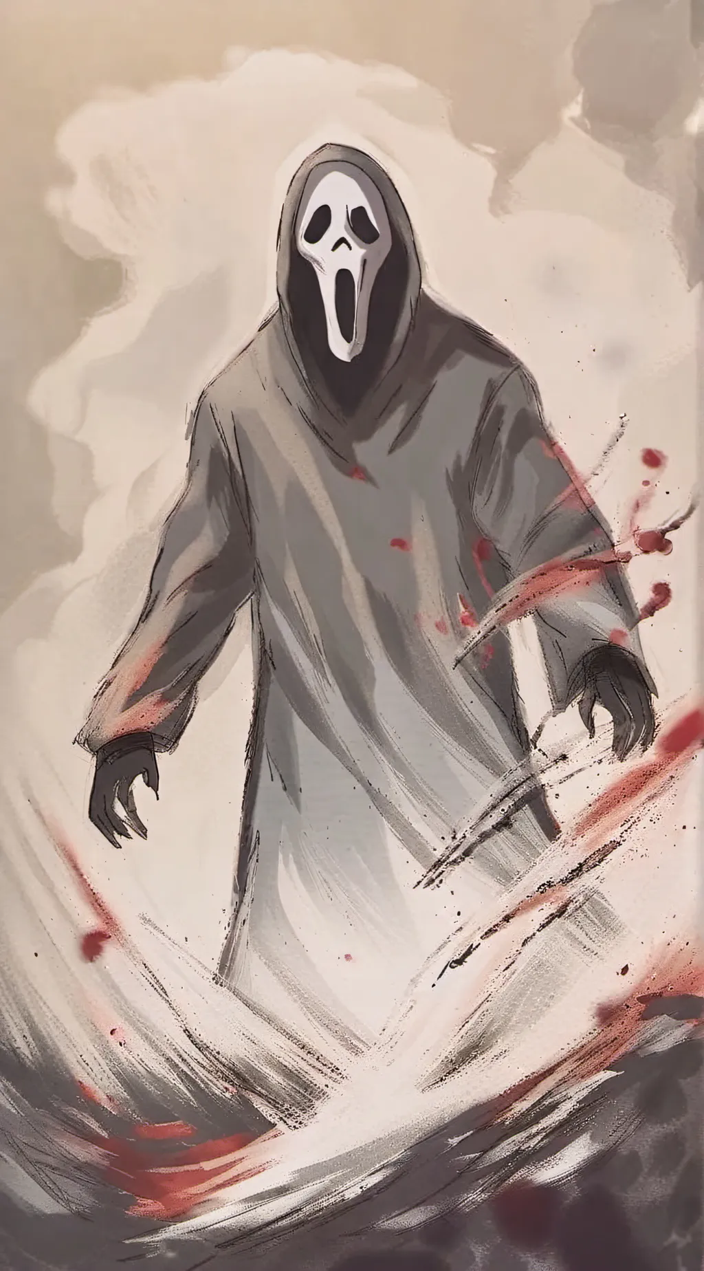 ai character: Ghostface/scream background
