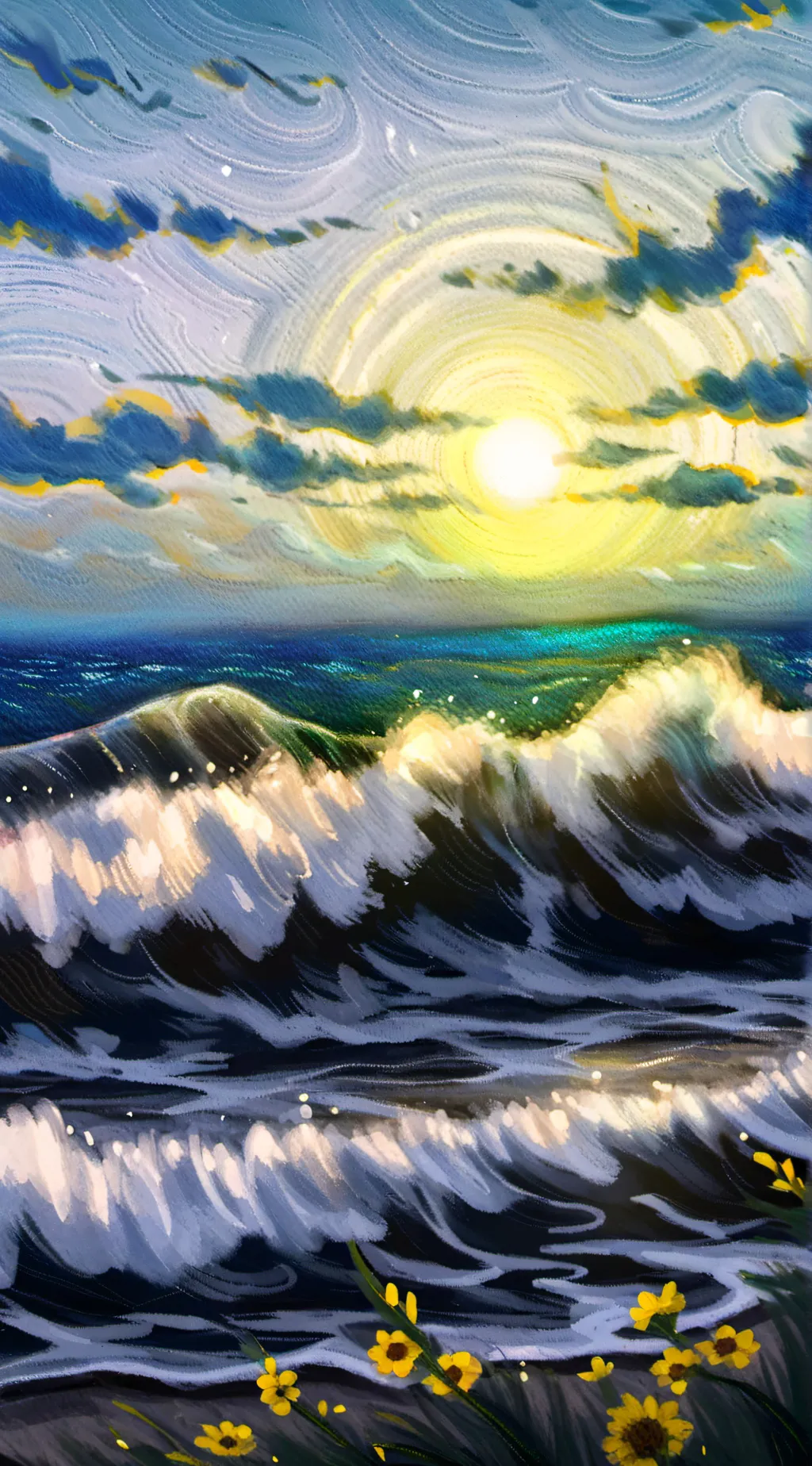 ai character: a literal tsunami background