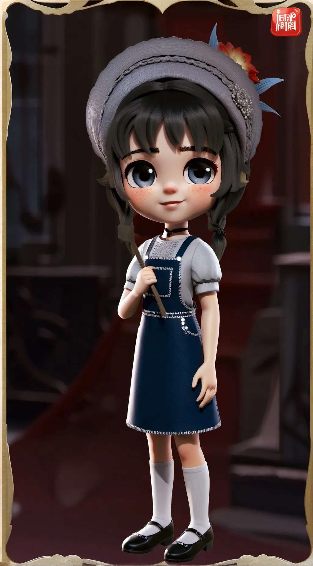 ai character: Little girl background