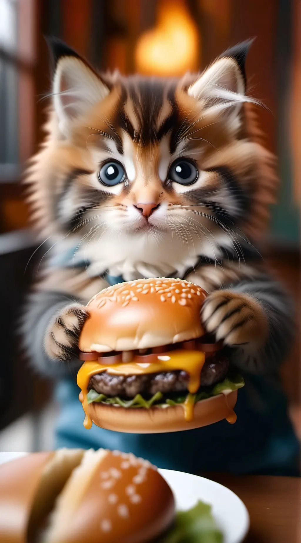 ai character: fat kitten background