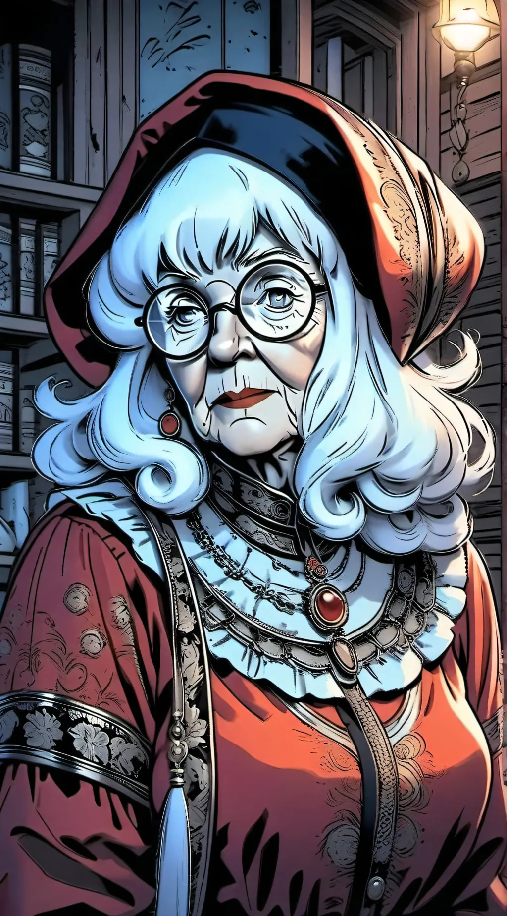 ai character: GRANNY🤑🤑🤑 background