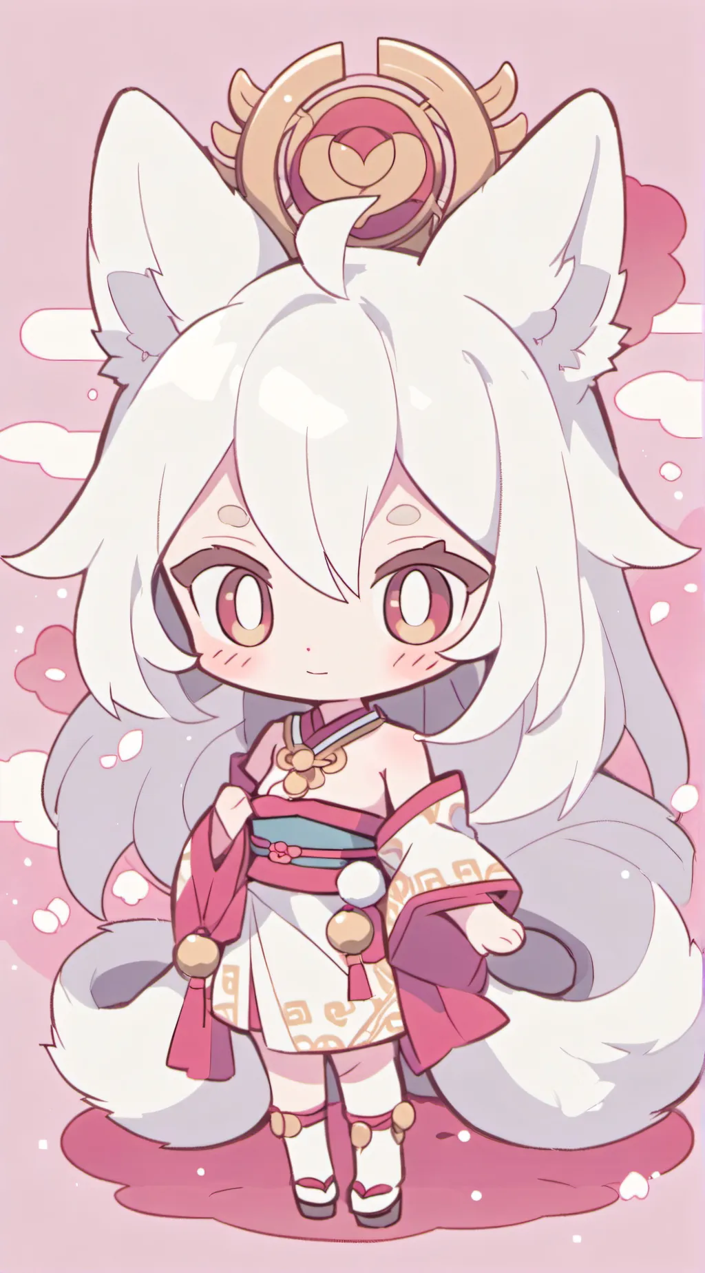 ai character: kitsune family! background