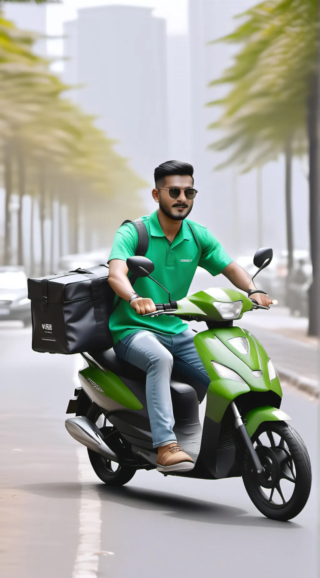 ai character: Uber Eats guy background