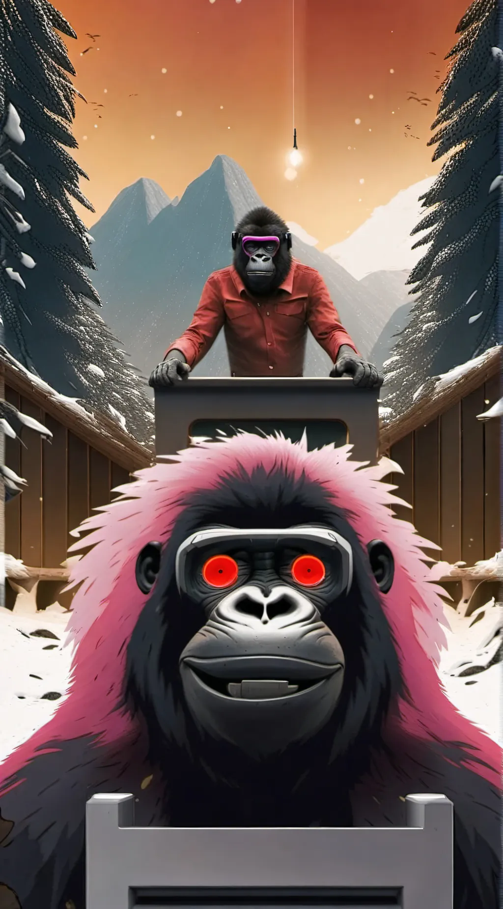 ai character: Gorilla Tag Ghosts background