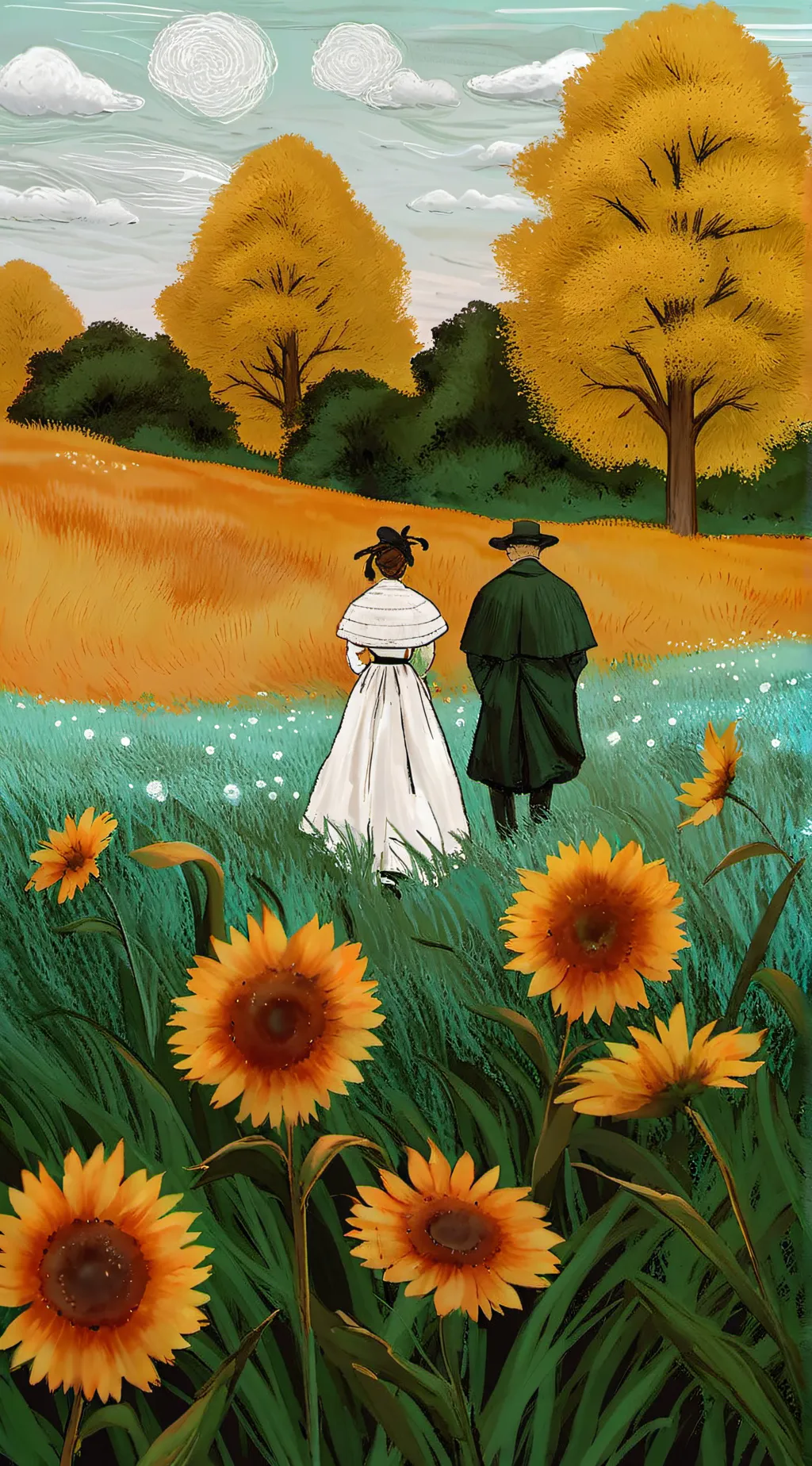 ai character: Touch some grass background