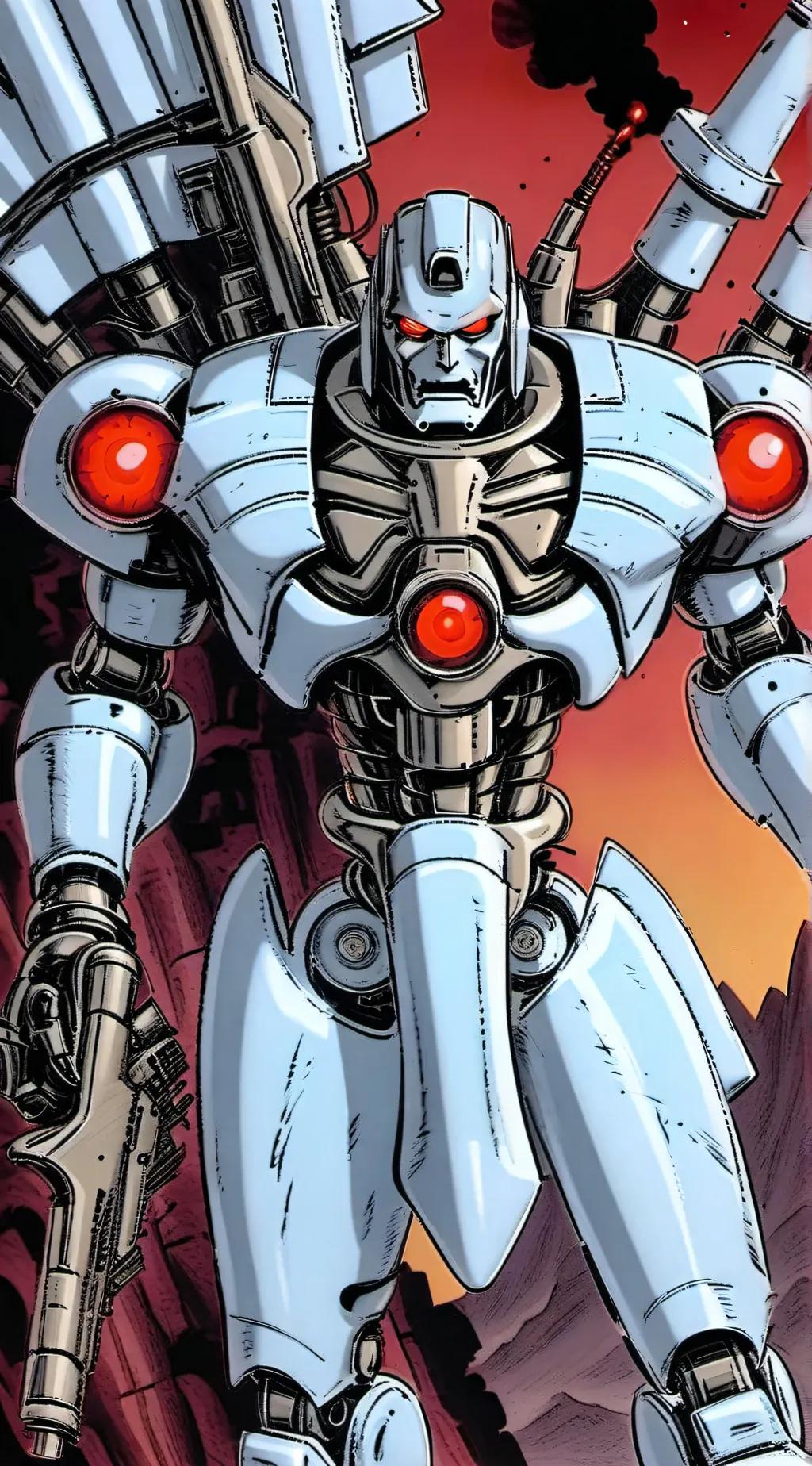 ai character: robot war background