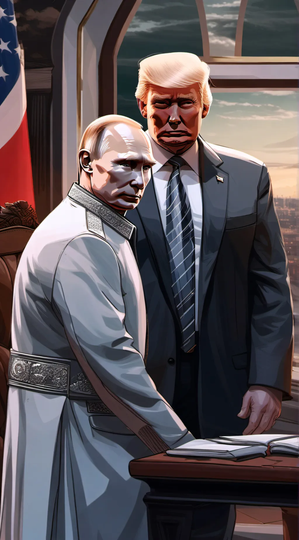 ai character: Russia and America background