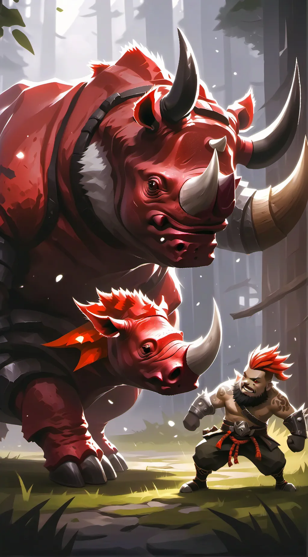 ai character: Red-ocerous background