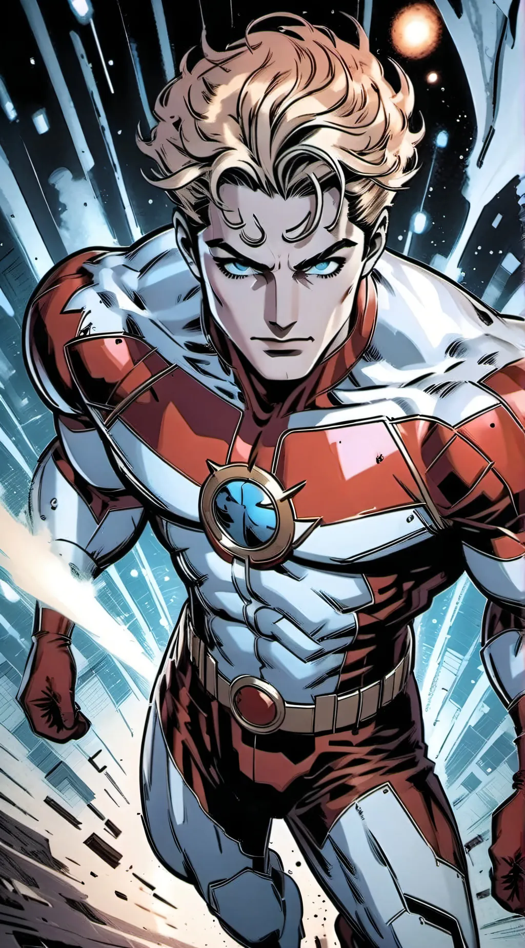 ai character: Mean Superman background