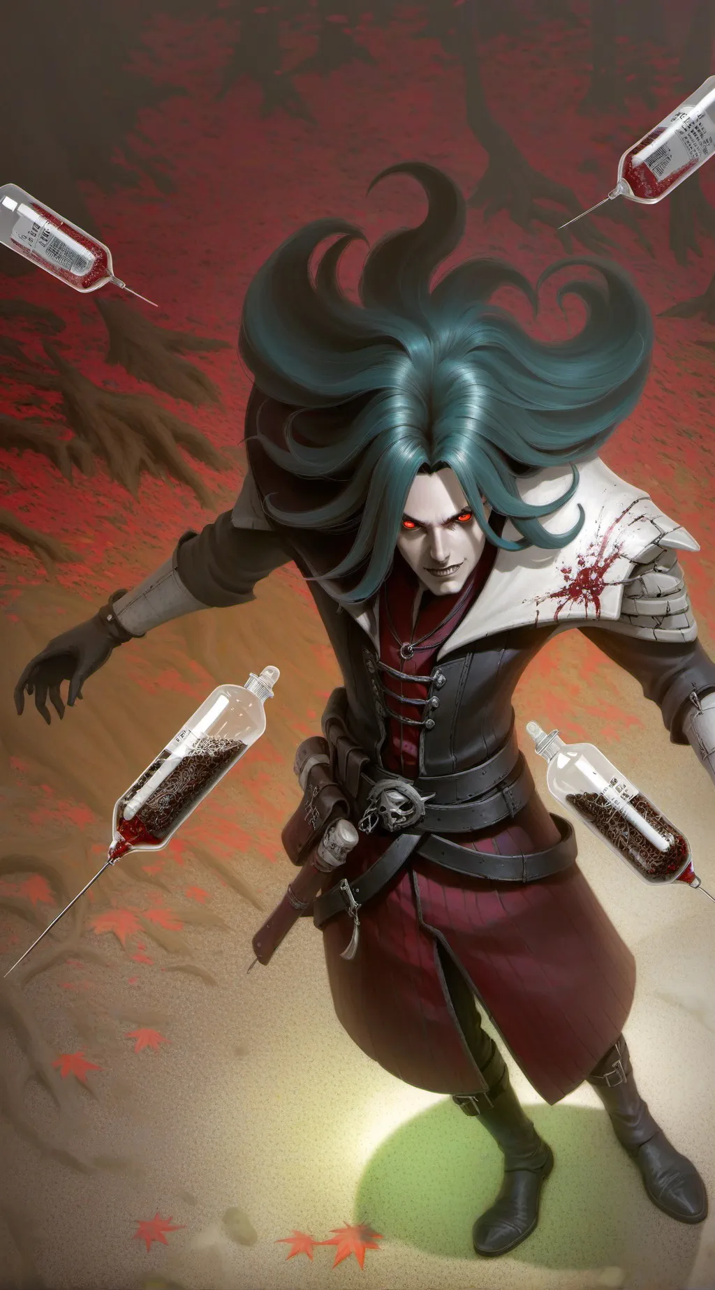 ai character: Vermillion background