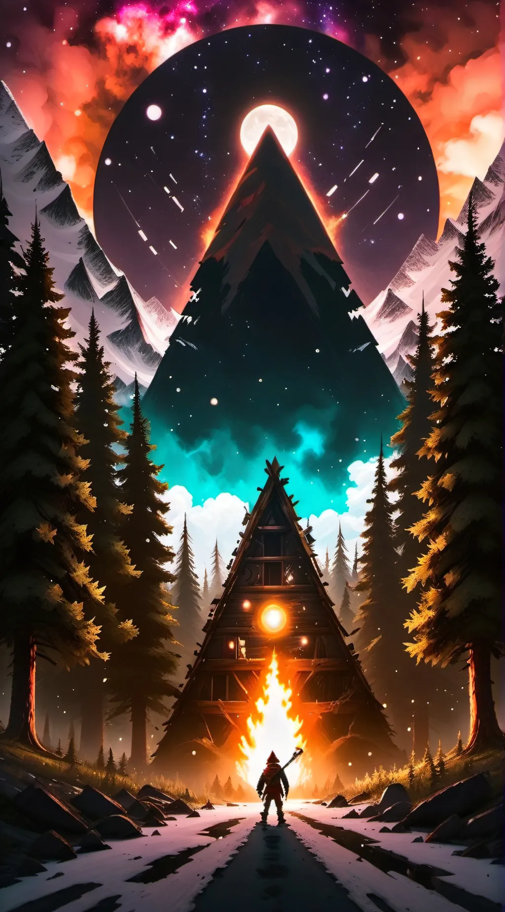 ai character: Gravity falls background
