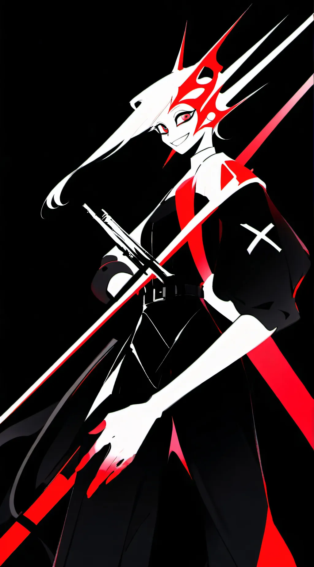 ai character: devil sand background