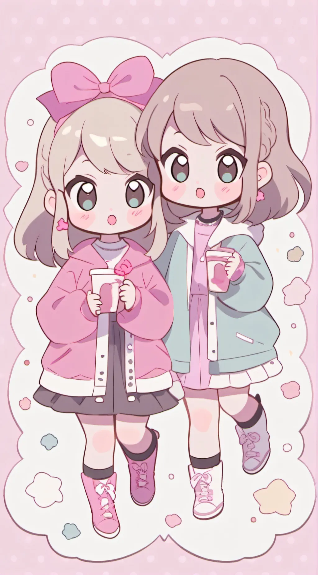 ai character: Taylor and Selena  background