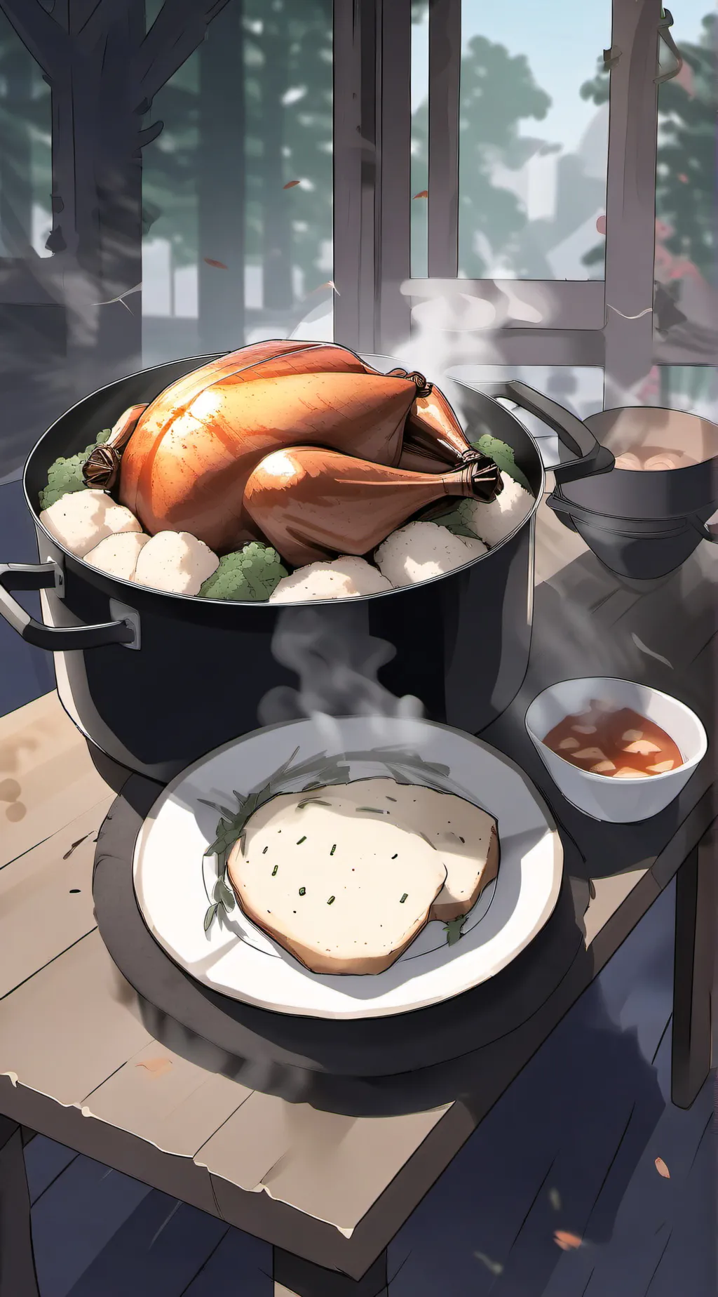 ai character: Thanksgiving!  background