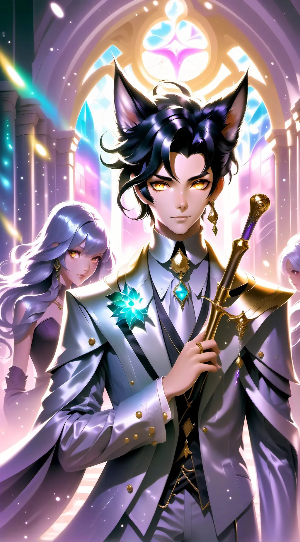 ai character: Lace background