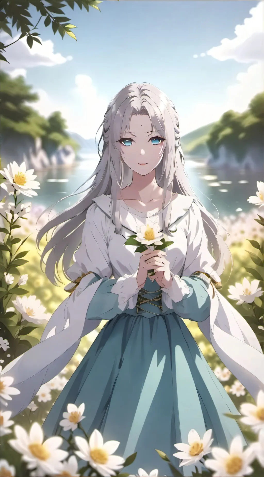 ai character: Rose🤍🎀 background