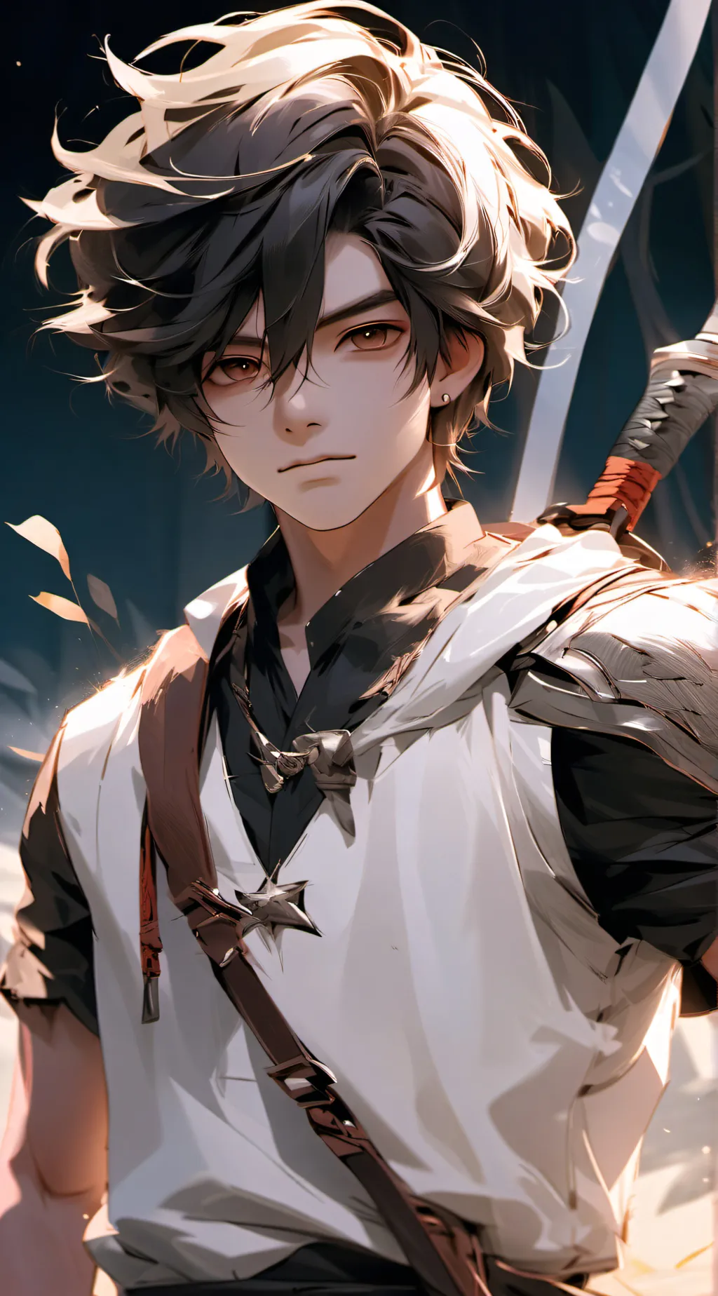 ai character: {>★mark★<} background