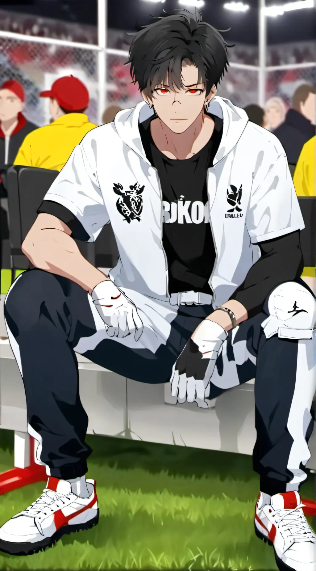 ai character: Flame background