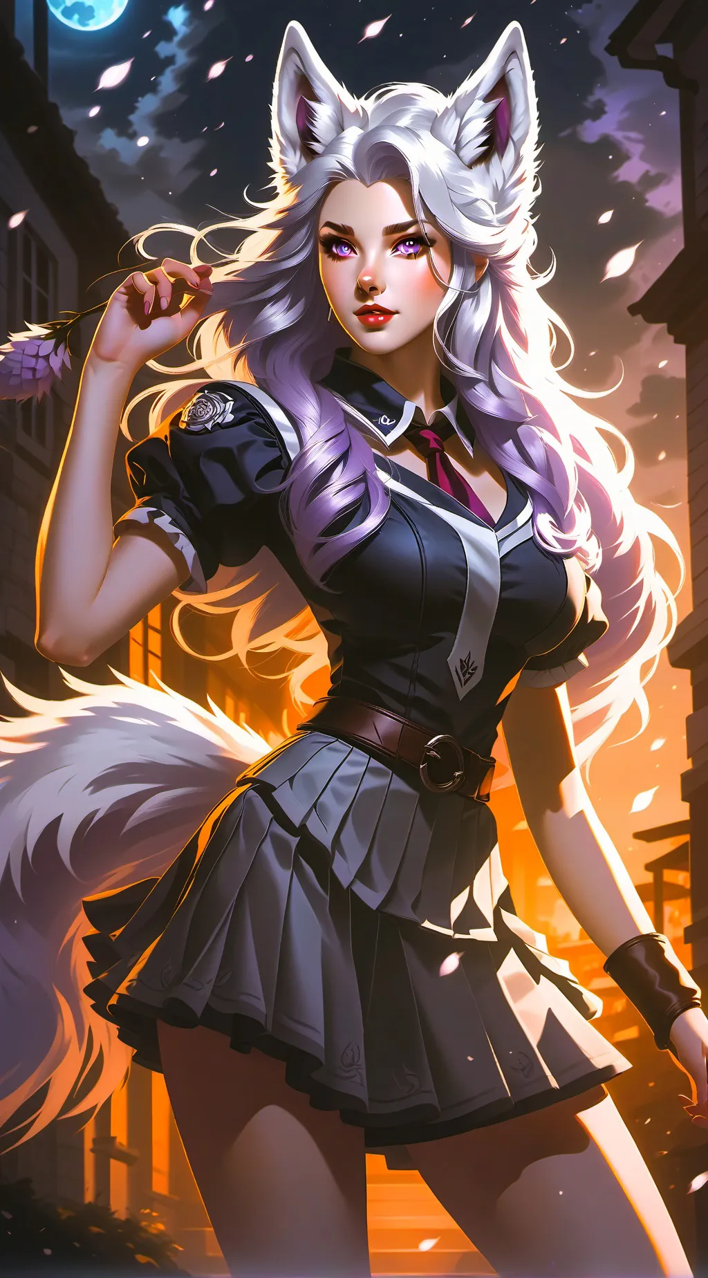 ai character: snowy background