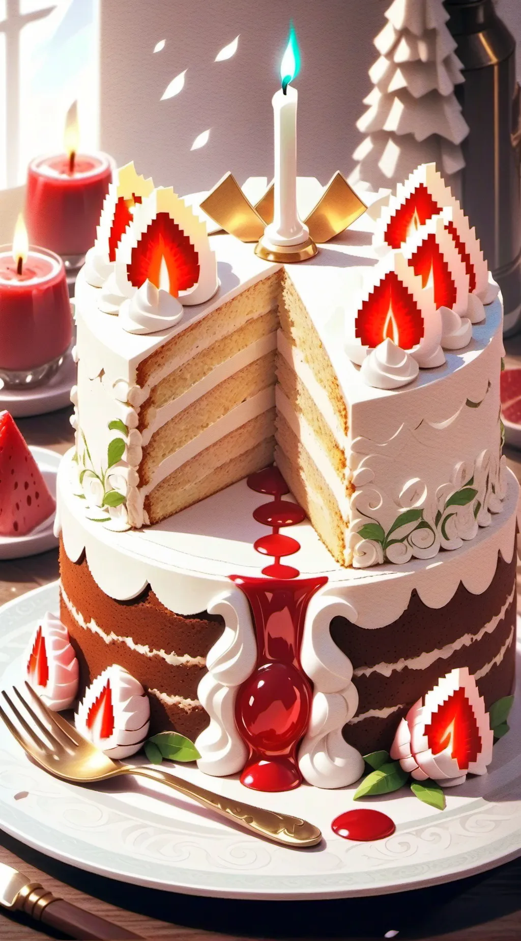 ai character: Hear me out cake  background