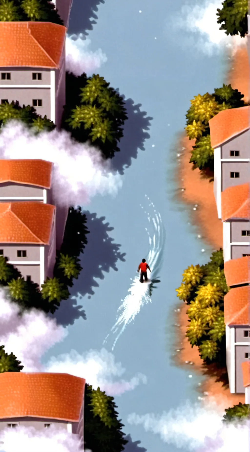 ai character: Philippines flood background