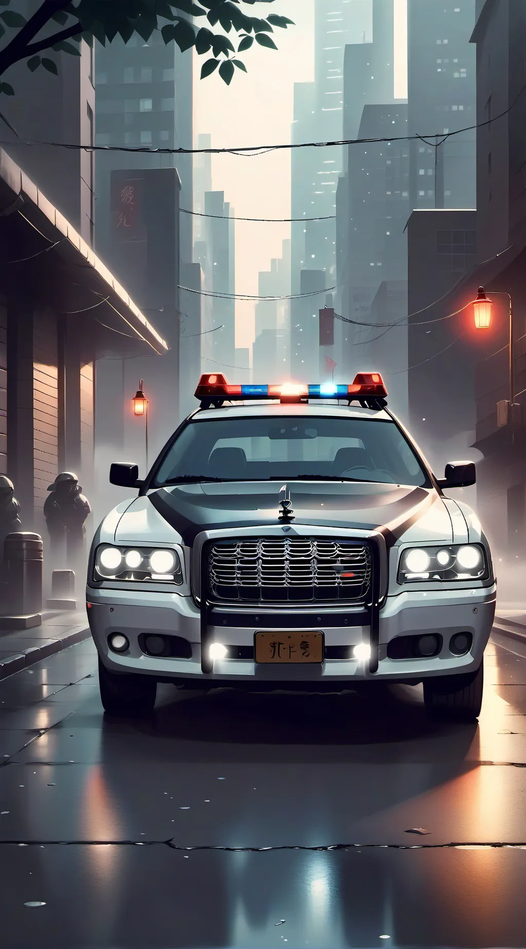 ai character: Police chase background