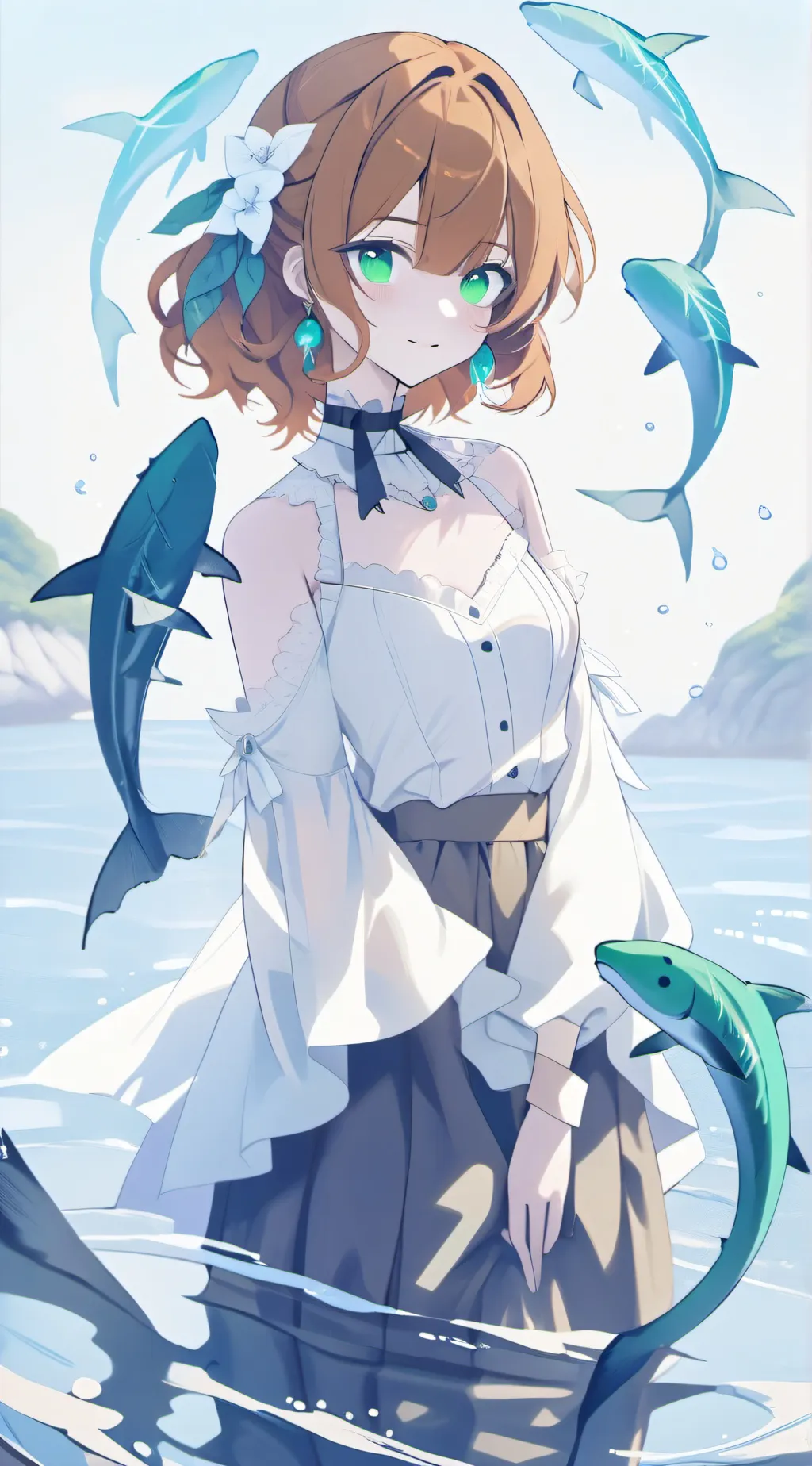 ai character: Sally the salmon background