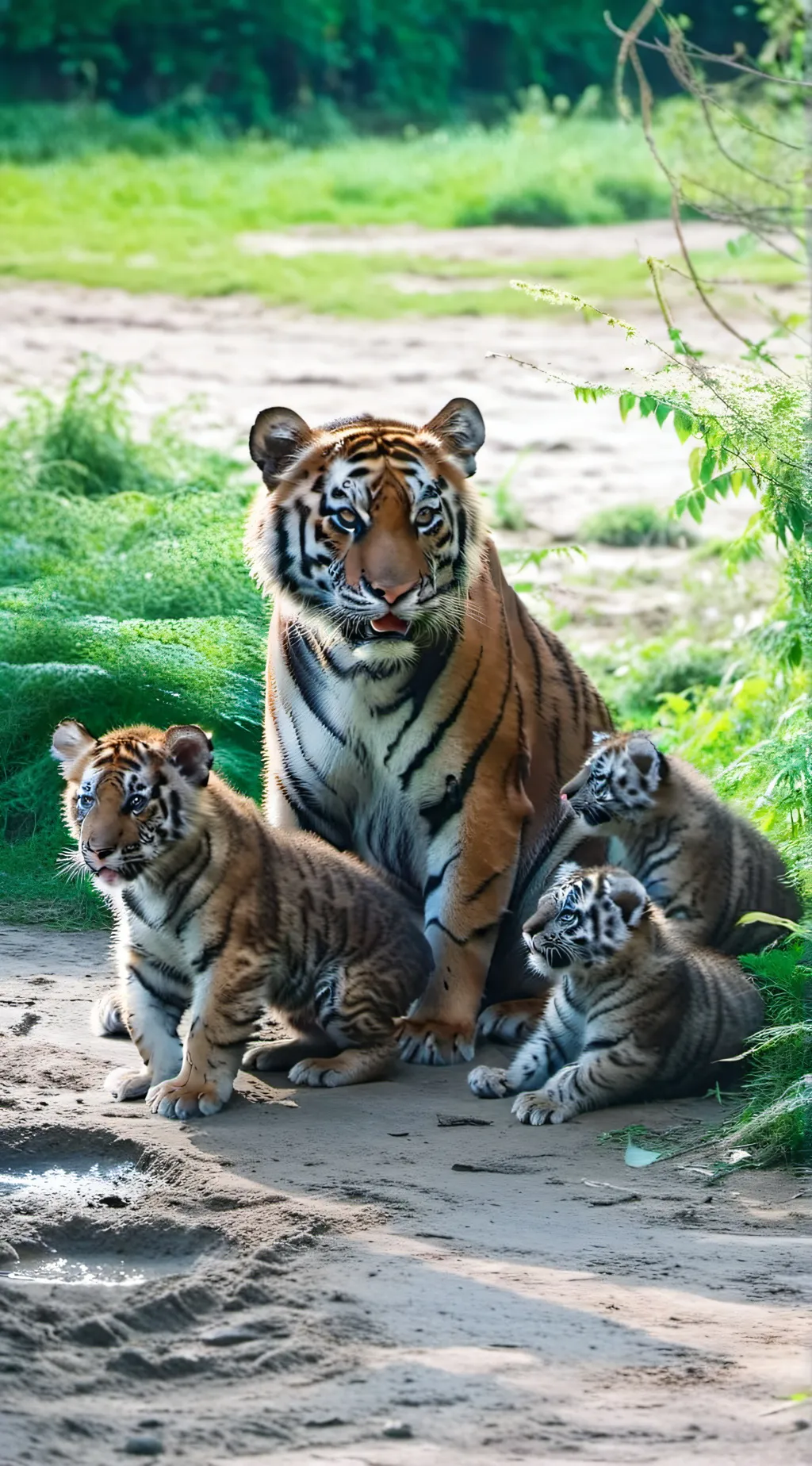 ai character: Tiger enclosure background