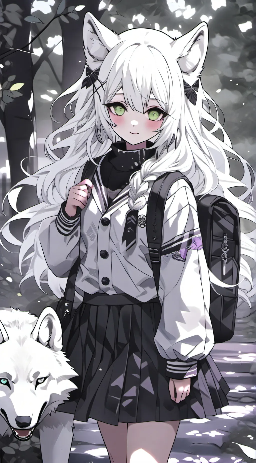 ai character: snowy background