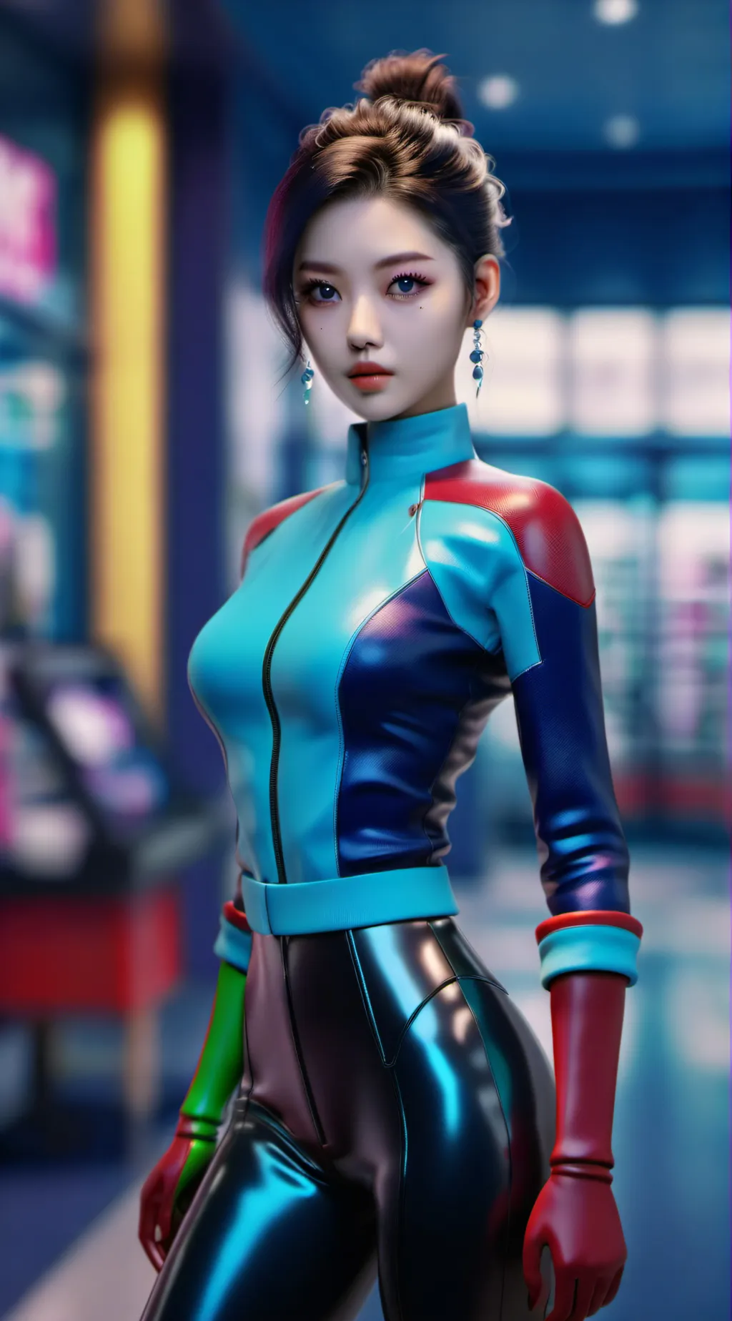 ai character: Mannequin machine  background