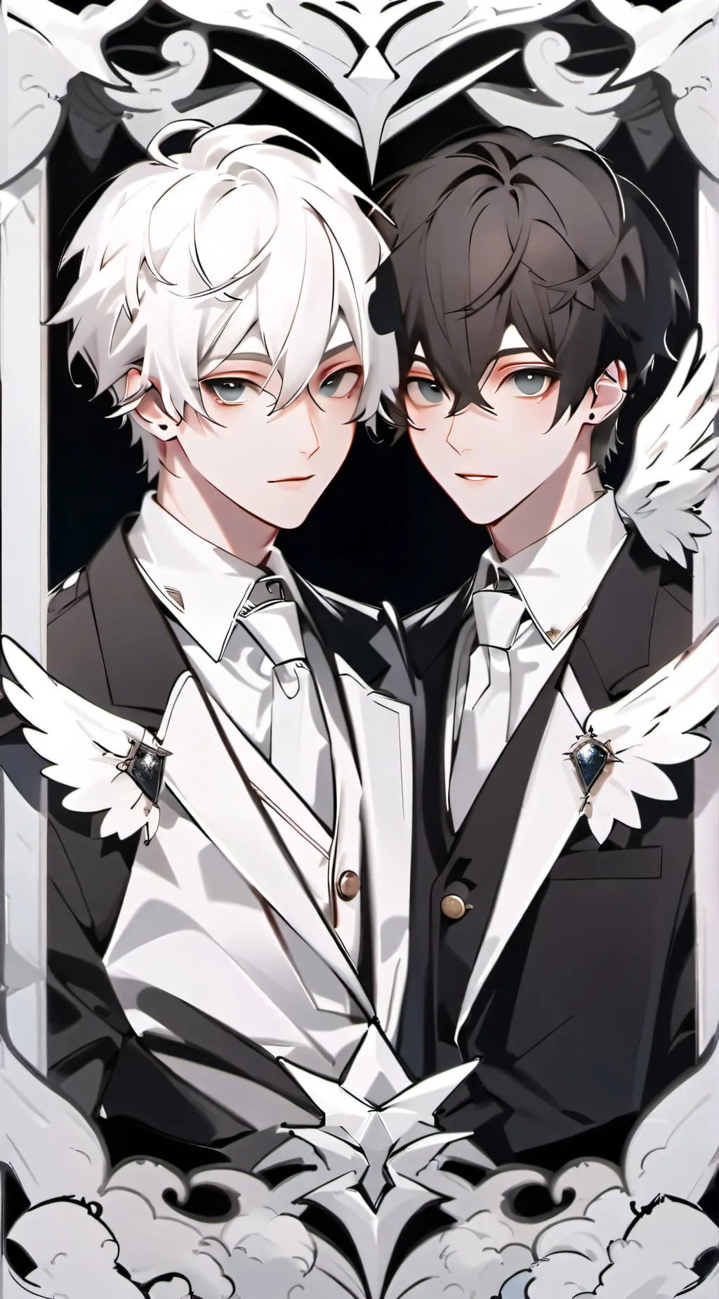 ai character: Angel&demon🖤🤍 background