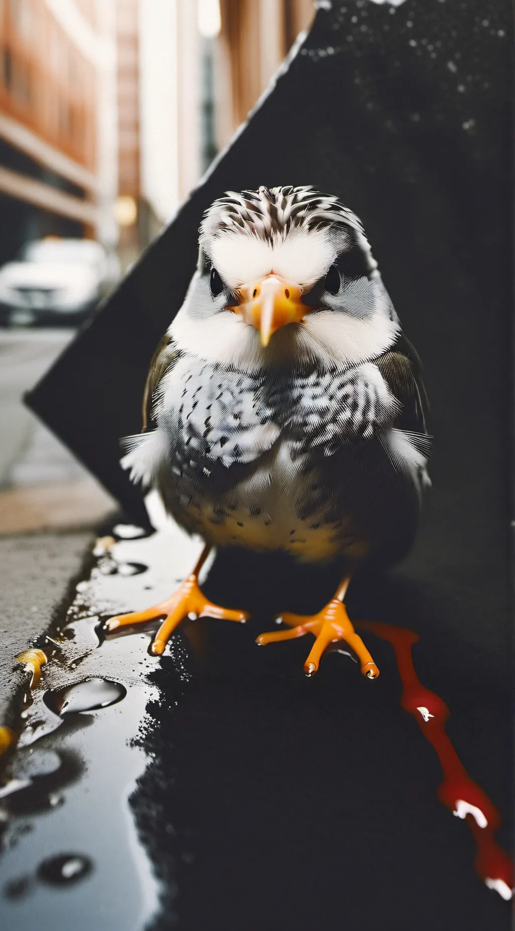 ai character: Baby bird  background