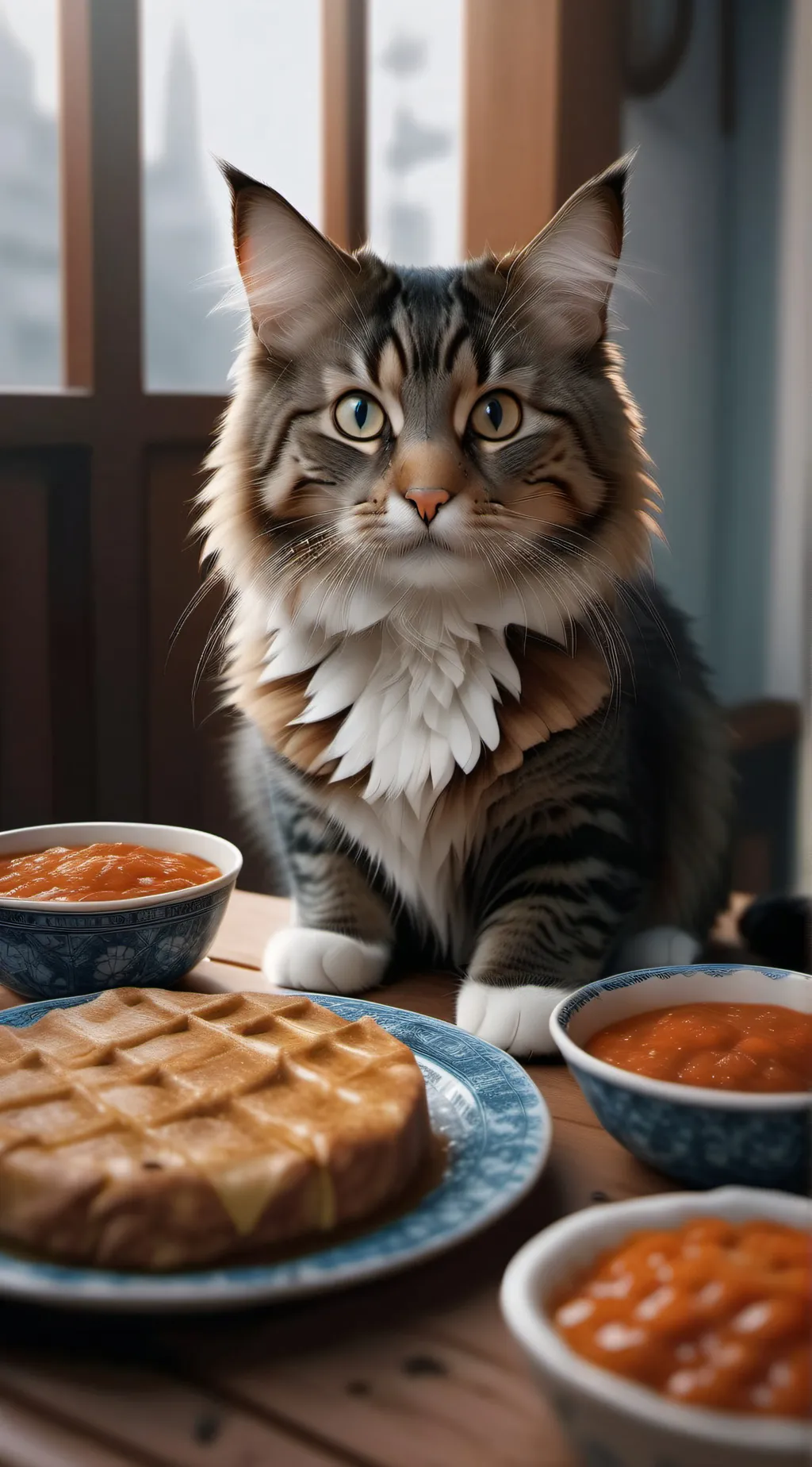 ai character: Chef cat background