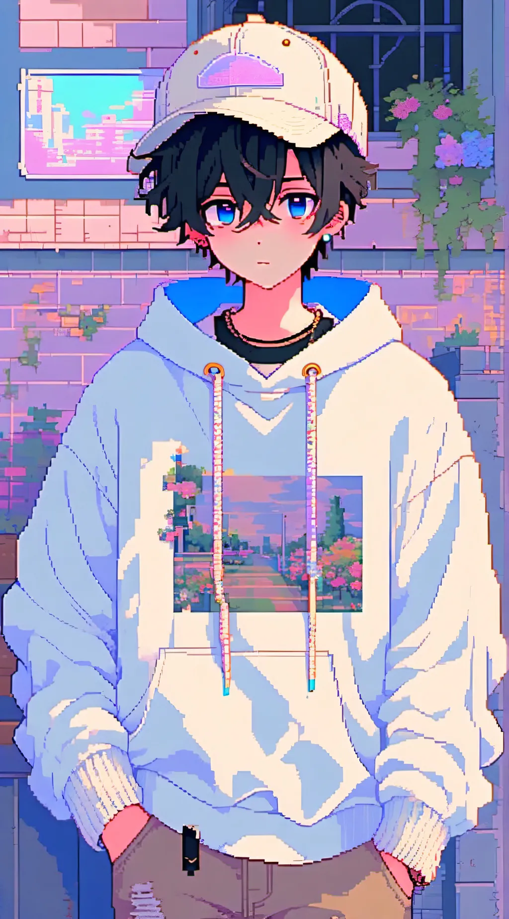 ai character: •ᑎᗩTᕼᗩᑎ• background