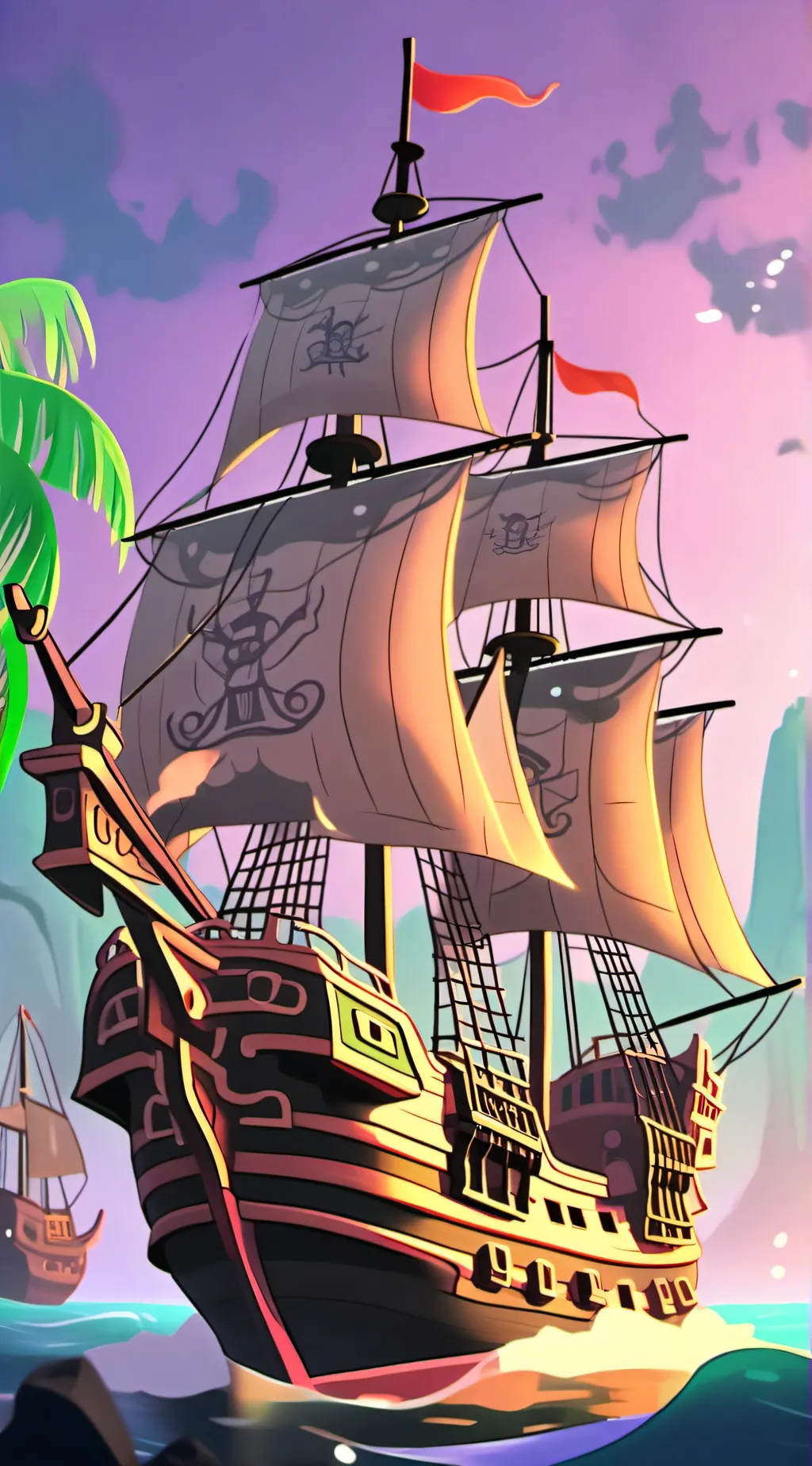 ai character: Md pirate Au background