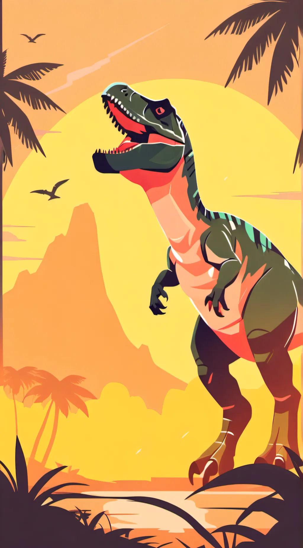 ai character: become a dinosaur background