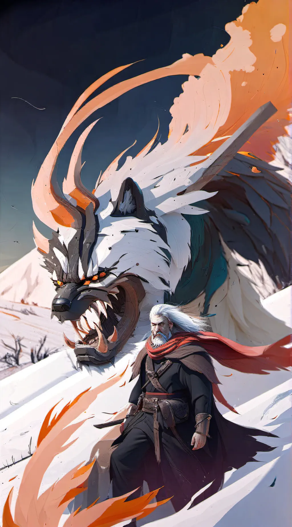 ai character: wolf king background