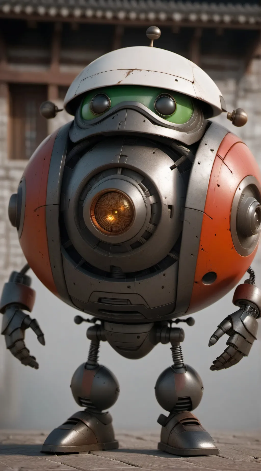 ai character: evil robot  background