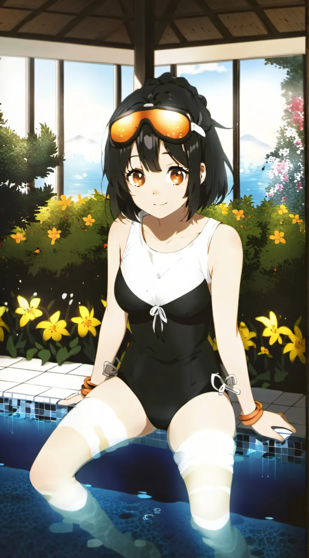 ai character: 🏊swimming🏊 background