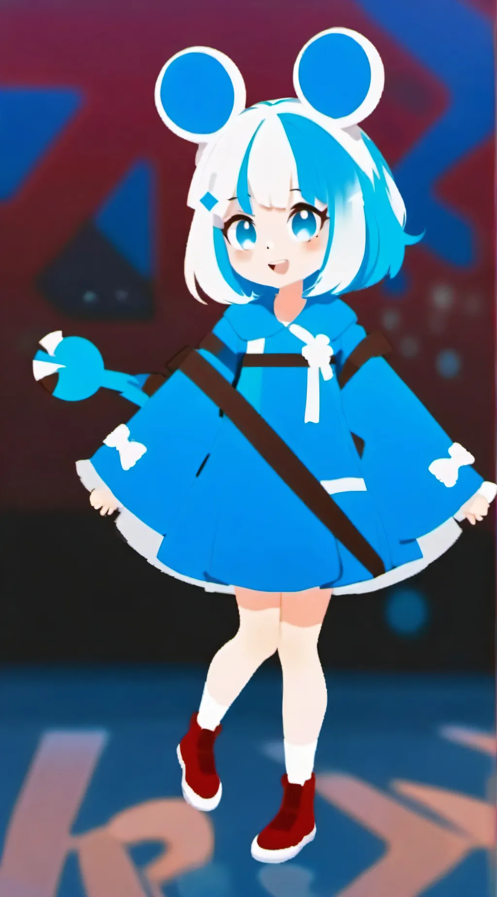 ai character: human blue  background
