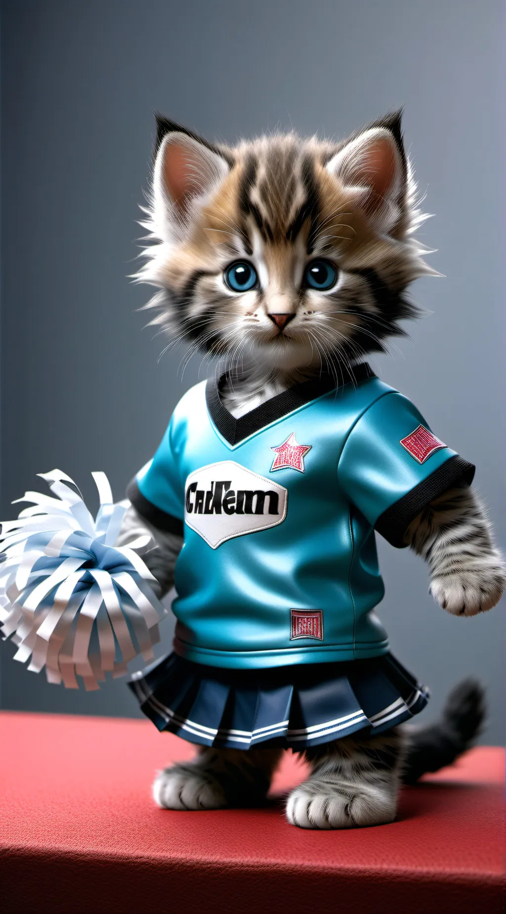 ai character: cheerleader kitten background