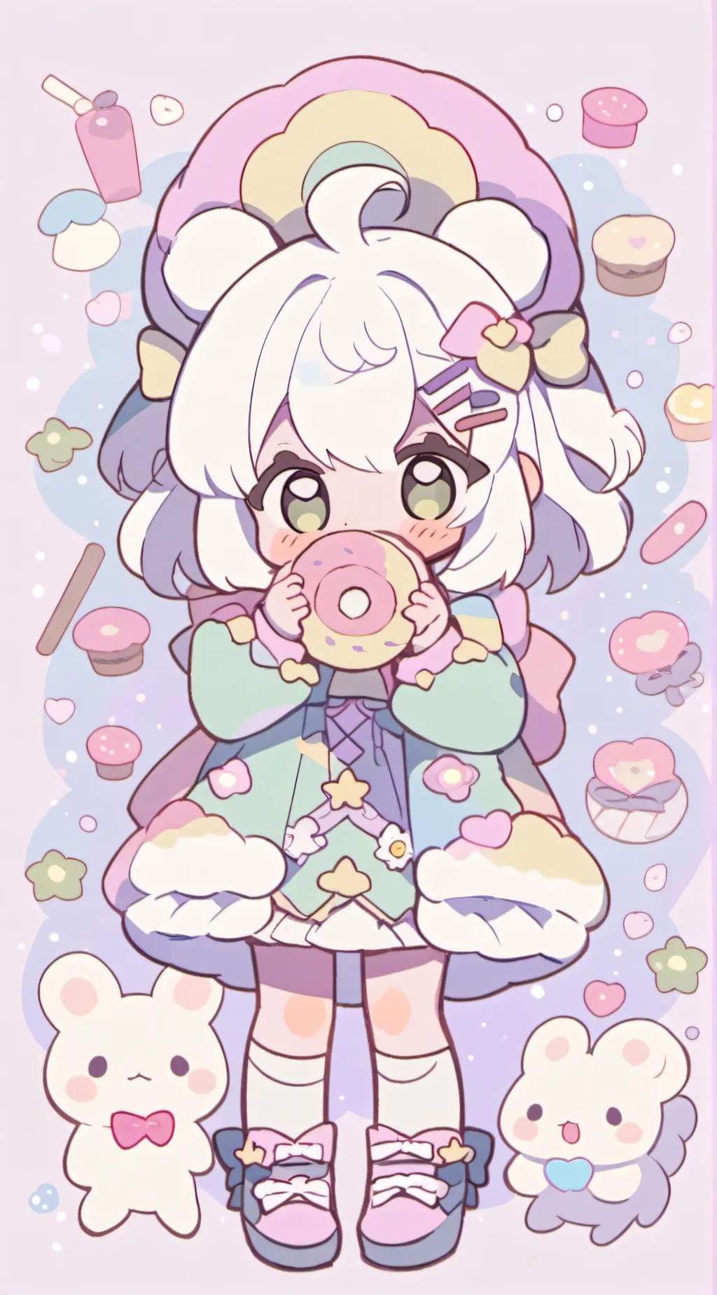 ai character: CINNAMONROLL!!!!!! background