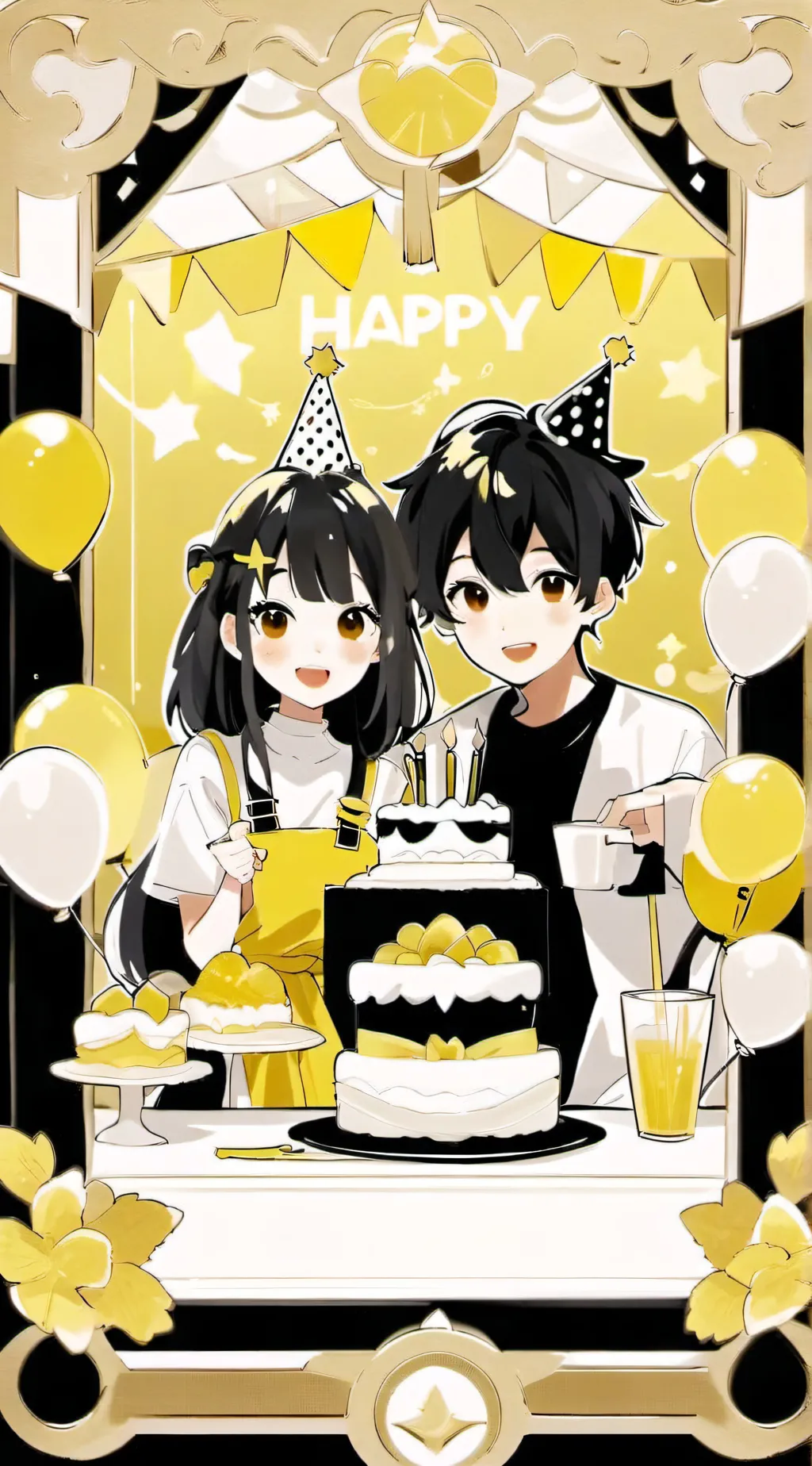 ai character: a kid oofed party  background