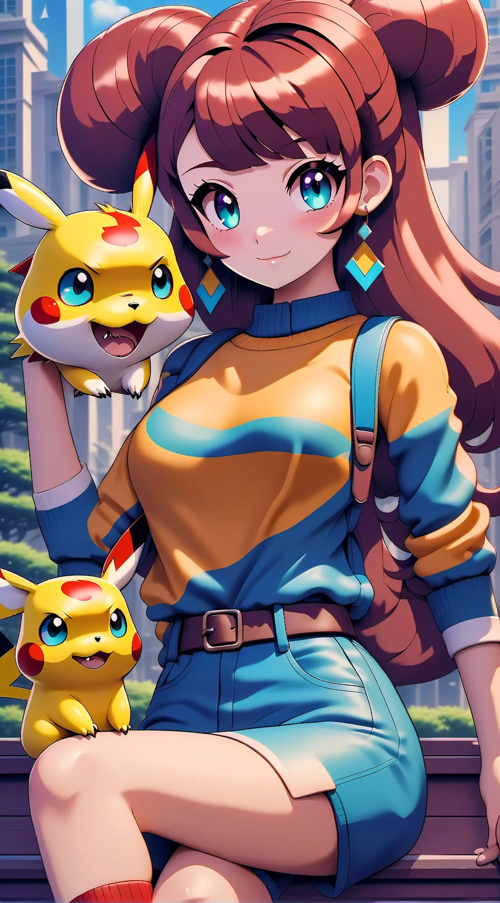 ai character: musical woman background