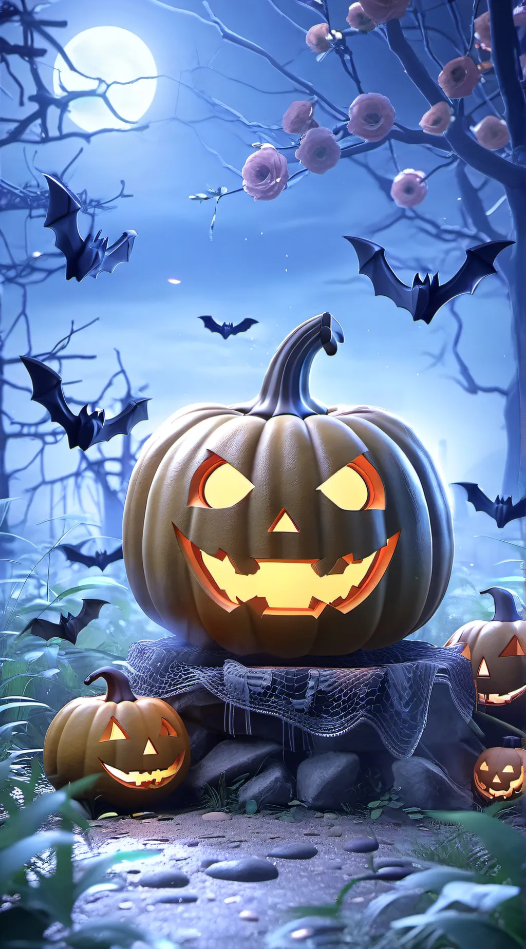 ai character: Sprunki Halloween background