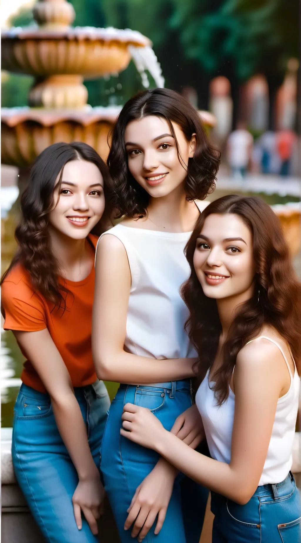 ai character: Group of girls background